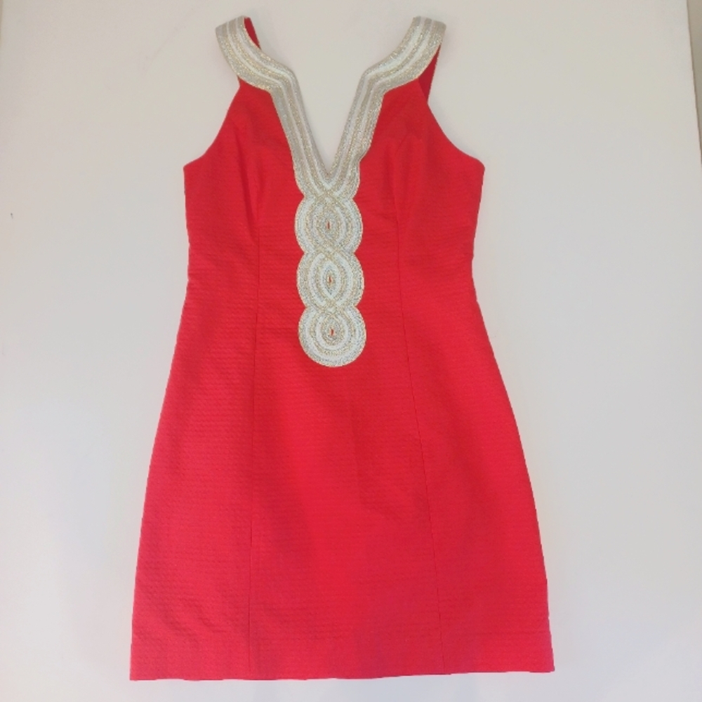 Lilly Pulitzer Valli Shift Dress New With Tags Size 2 Ruby Red Color